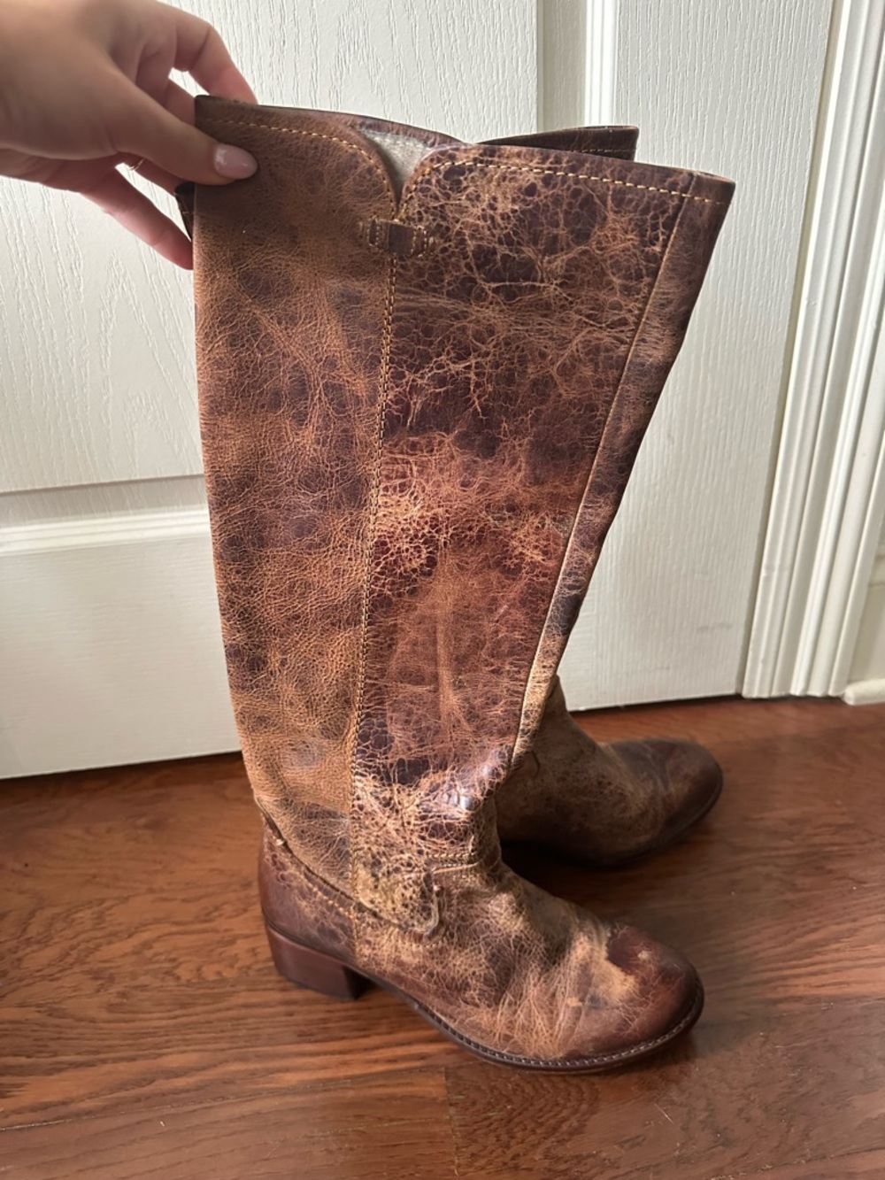 Classic Brown Leather Knee-High Women's Boot